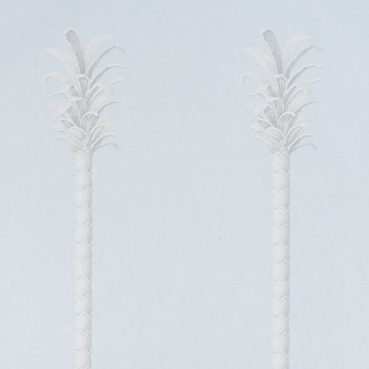 Select 5013880 Villa Palm Panel Blue Schumacher Wallcovering Wallpaper