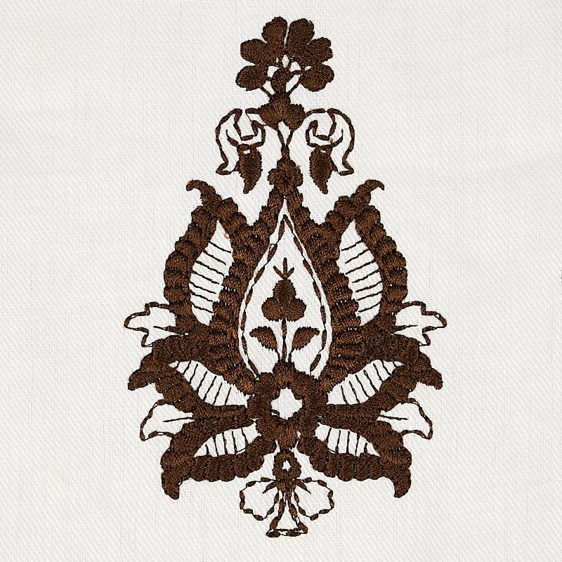 Save 65801 Jaipur Linen Embroidery Brown By Schumacher Fabric