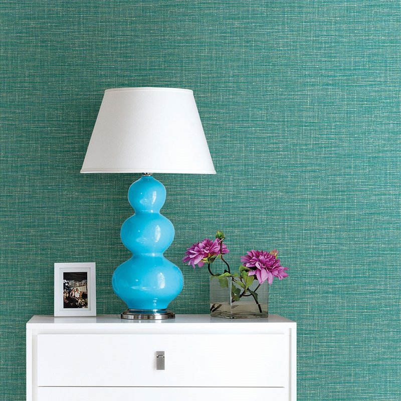 Search 2969-24118 Pacifica Exhale Turquoise Woven Texture Turquoise A-Street Prints Wallpaper