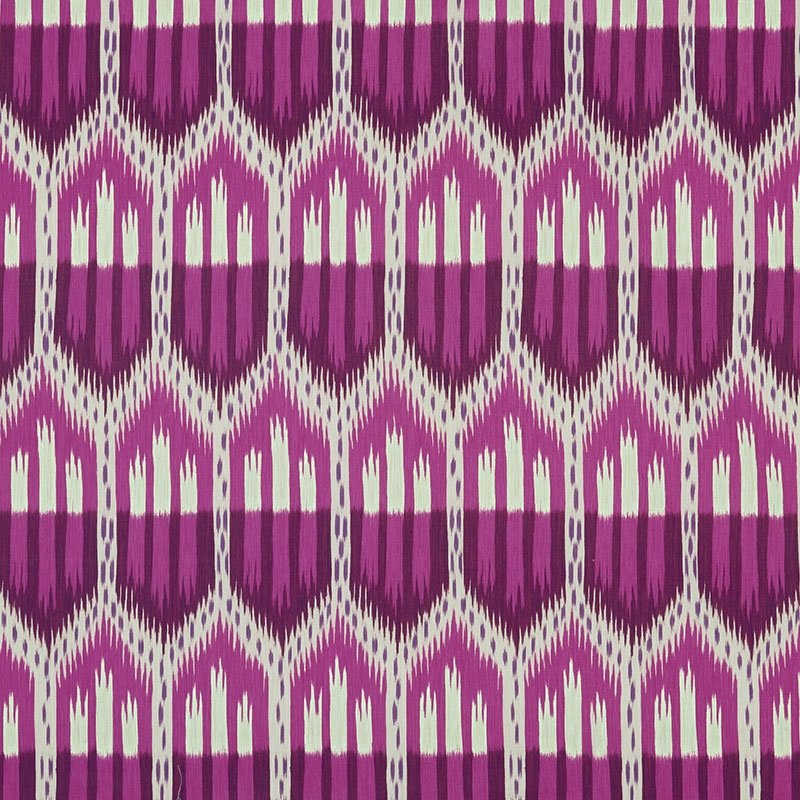 Purchase sample of 176082 Bukhara Ikat, Fuchsia by Schumacher Fabric