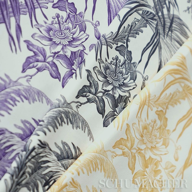 Schumacher Fabric - Toile TROPIQUE, Purple 179512