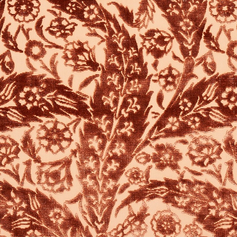 Order 80781 Saz Paisley Silk Velvet Terracotta Schumacher Fabric