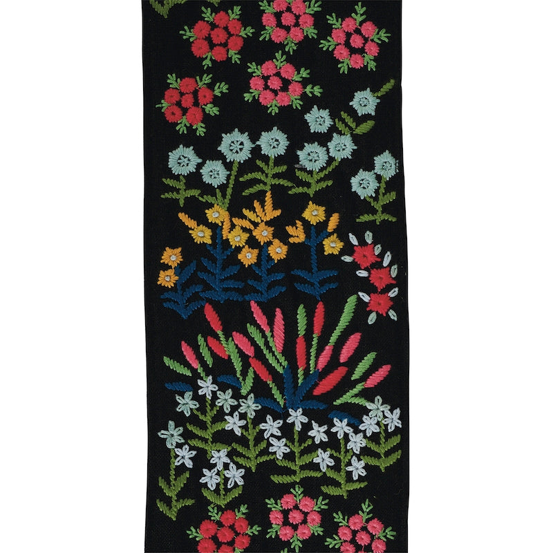 79312 | Lula Embroidered Tape, Black - Schumacher Fabric