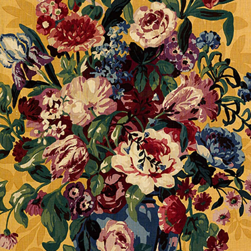 Purchase sample of 173000 Centennial Bouquet, Document Ochre by Schumacher Fabric