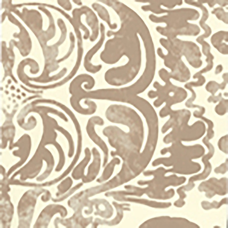 Sample 2330-01WP San Marco, Camel on Off White by Quadrille Wallpaper