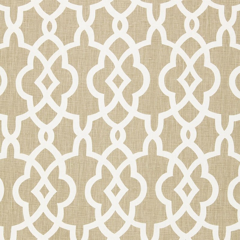 Purchase sample of 174590 Summer Palace Fret, Sand by Schumacher Fabric