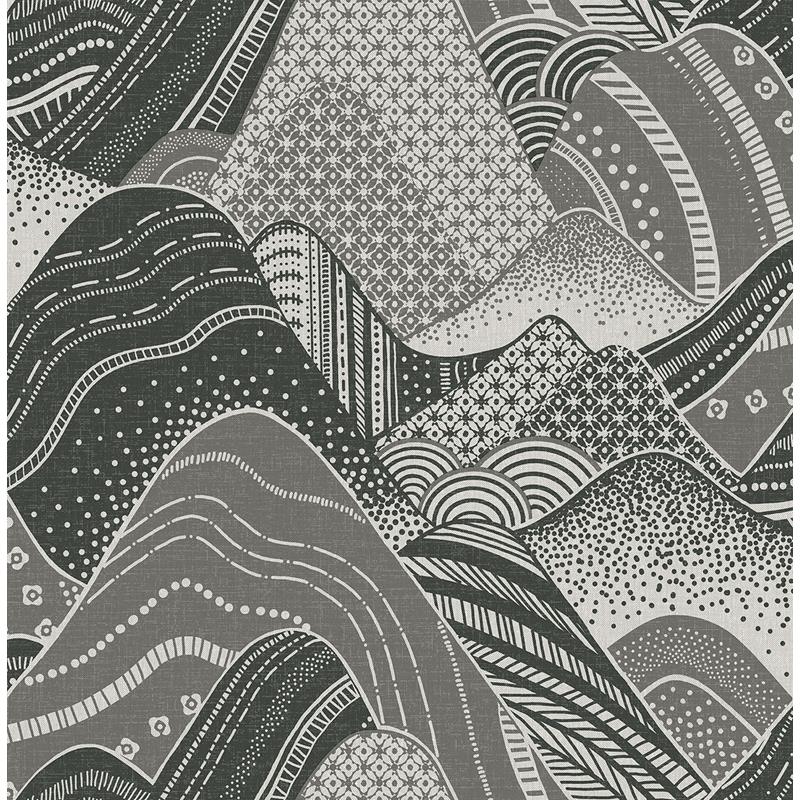 Sample 2764-24331 Meru Dark Grey Mountain Mistral by A-Street Prints