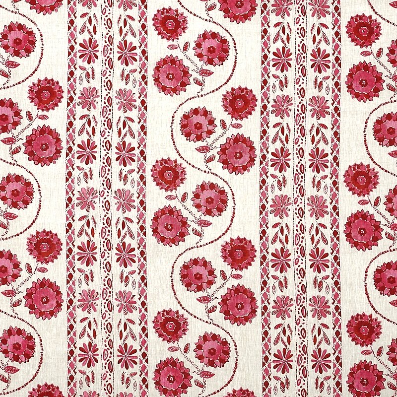 Order 179341 Zinnia Handmade Print Pink by Schumacher Fabric