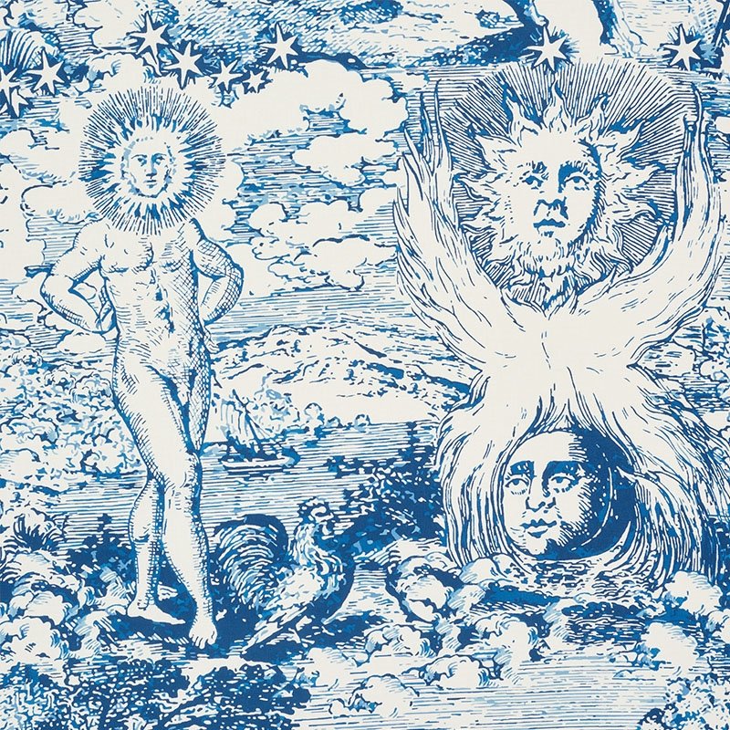 Purchase sample of 178620 Modern Toile, Indigo by Schumacher Fabric