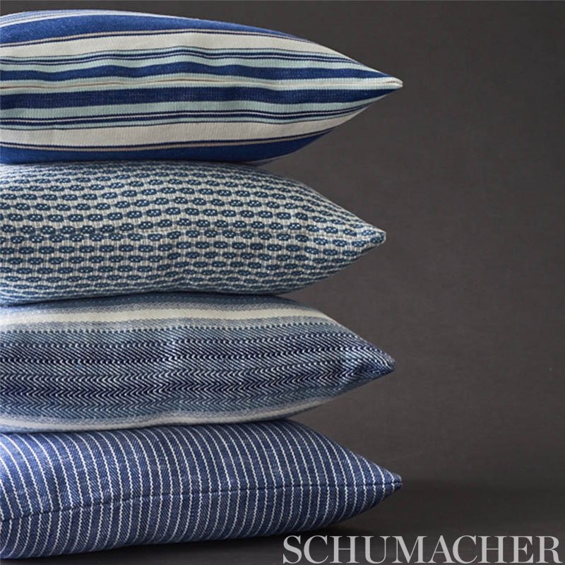 Shop 76672 Garter Stripe Blue Schumacher Fabric