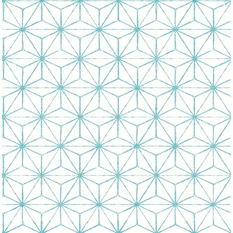 Sample 2764-24311 Orion Turquoise Geometric Mistral by A-Street Prints