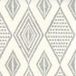 Sample AP850-07 Safari Embroidery, Medium Gray on Almost White by Quadrille Wallpaper