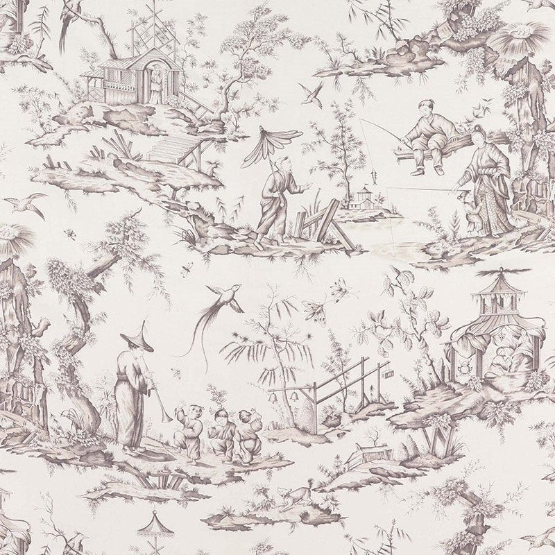 Purchase sample of 175802 Shengyou Toile, Driftwood by Schumacher Fabric