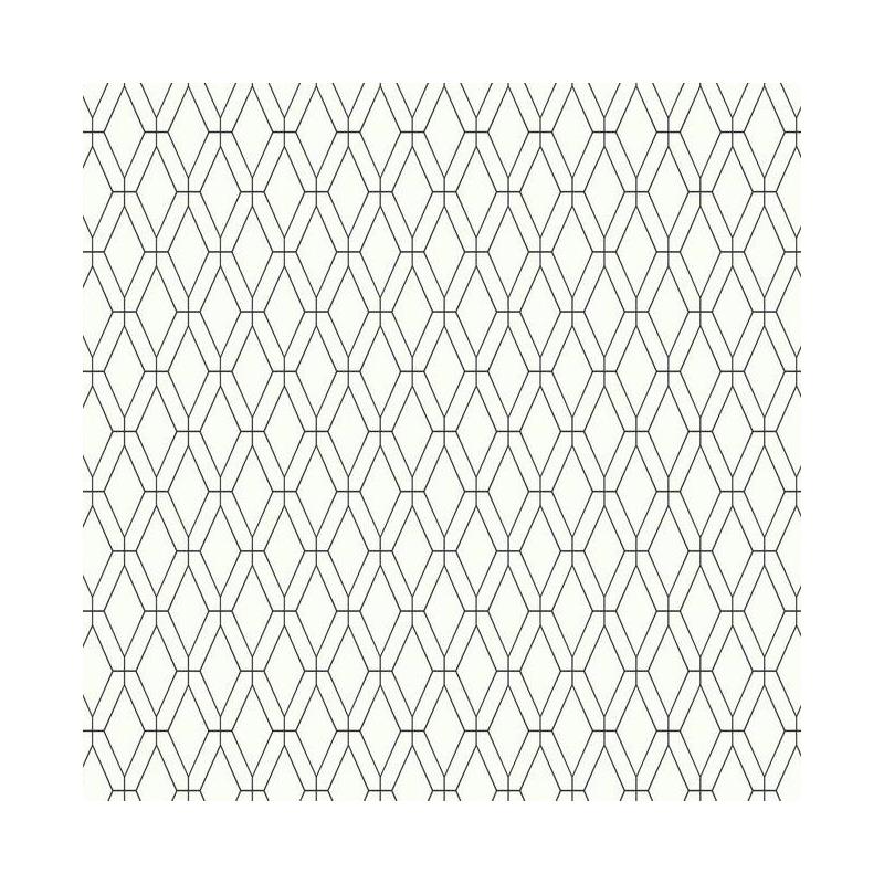 Sample SW7518 Ashford Whites, Diamond Lattice, Blacks by Wallpaper