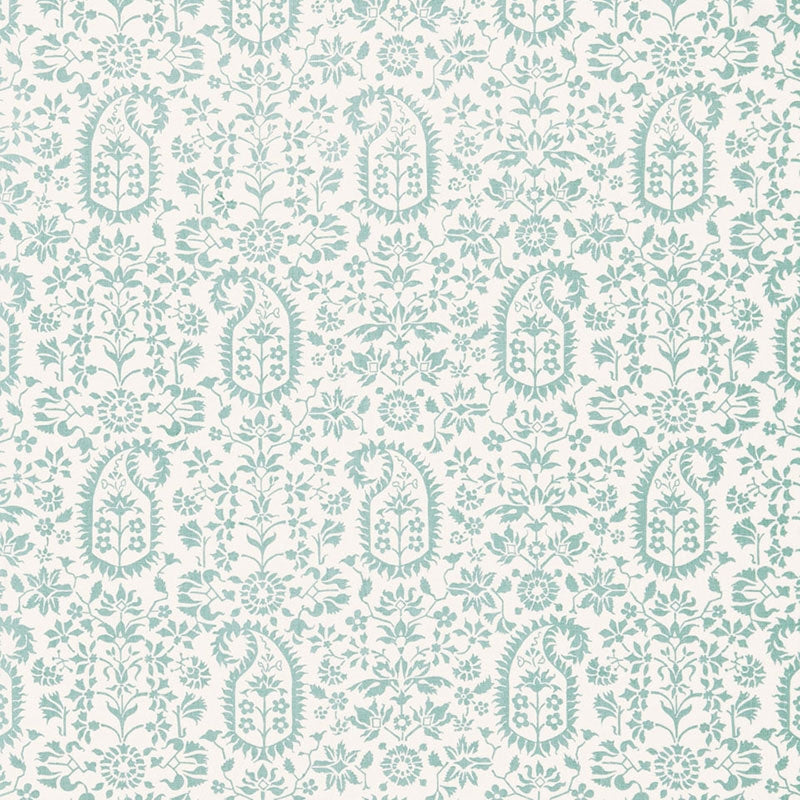 Purchase sample of 174862 Kalika Paisley Print, Aquamarine by Schumacher Fabric