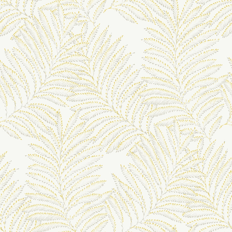 Sample 2973-90504 Daylight, Finnley Yellow Inked Fern by A-Street Prints Wallpaper