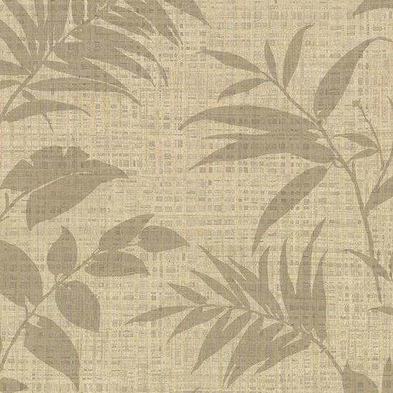 Looking 2921-50806 Warner Textures IX 2754 Main Street Chandler Khaki Botanical Faux Grasscloth Wallpaper Khaki by Warner Wallpaper