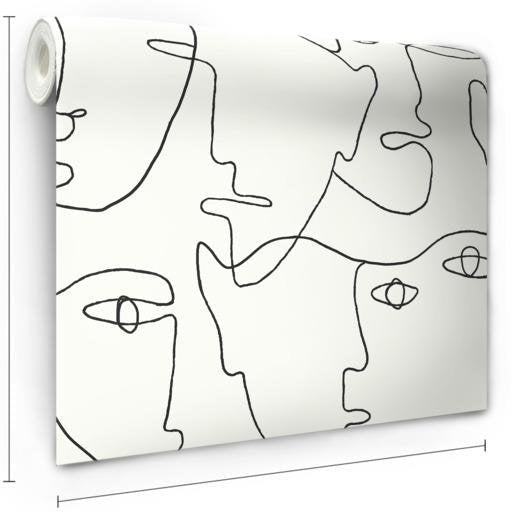 Buy Psw1053Rl Line Art Geometrics Black Peel And Stick Wallpaper