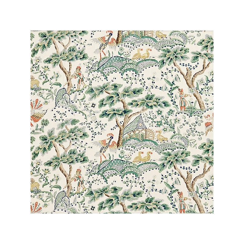 Sample 16590-002 Kelmescott Hand Block Print, Leaf On Ivory - Scalamandre Fabric (SC 000216590)