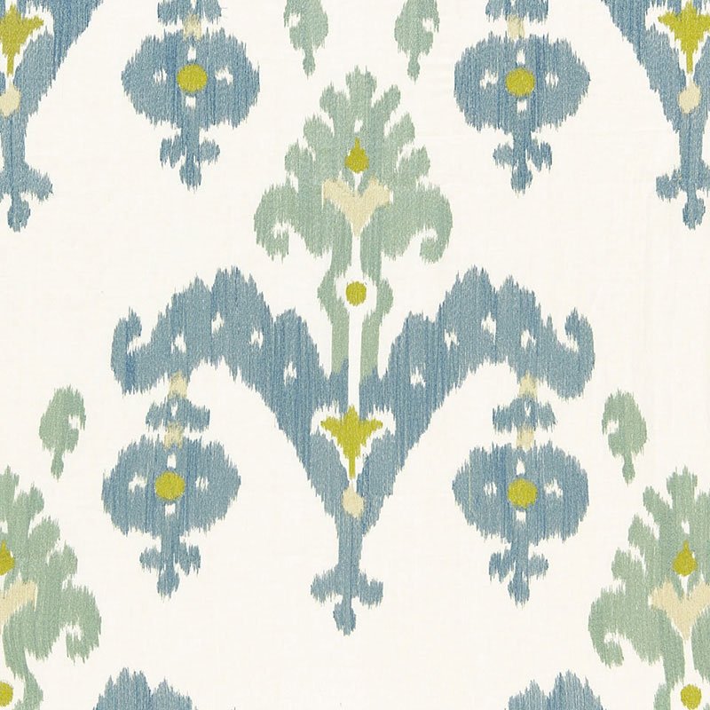 Purchase sample of 65811 Raja Embroidery, Sky by Schumacher Fabric