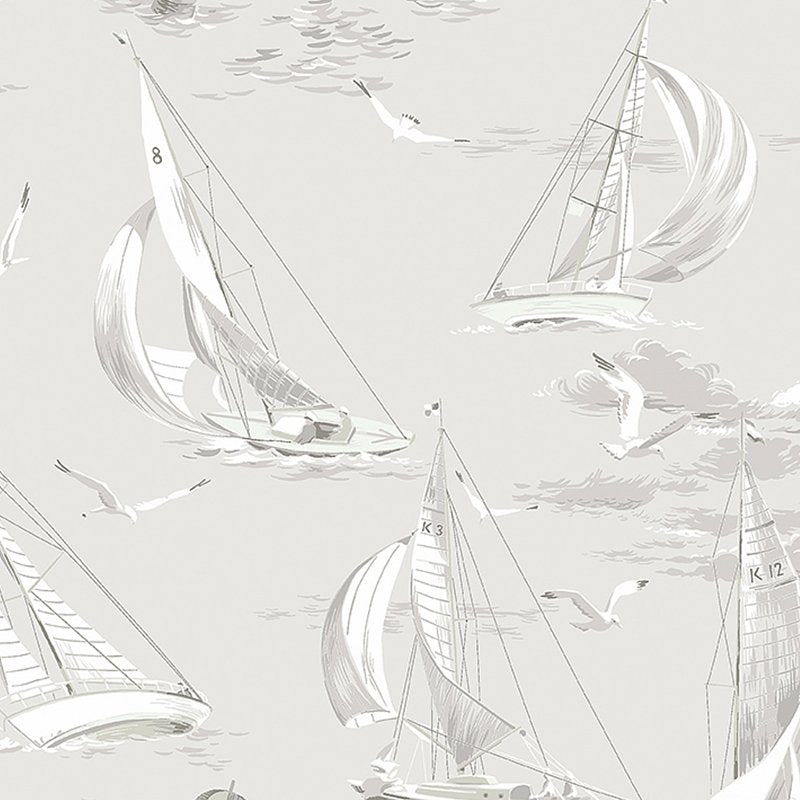 View 8855 Sailboats Grey by Borastapeter Wallcovering