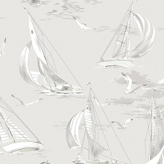 View 8855 Sailboats Grey by Borastapeter Wallcovering