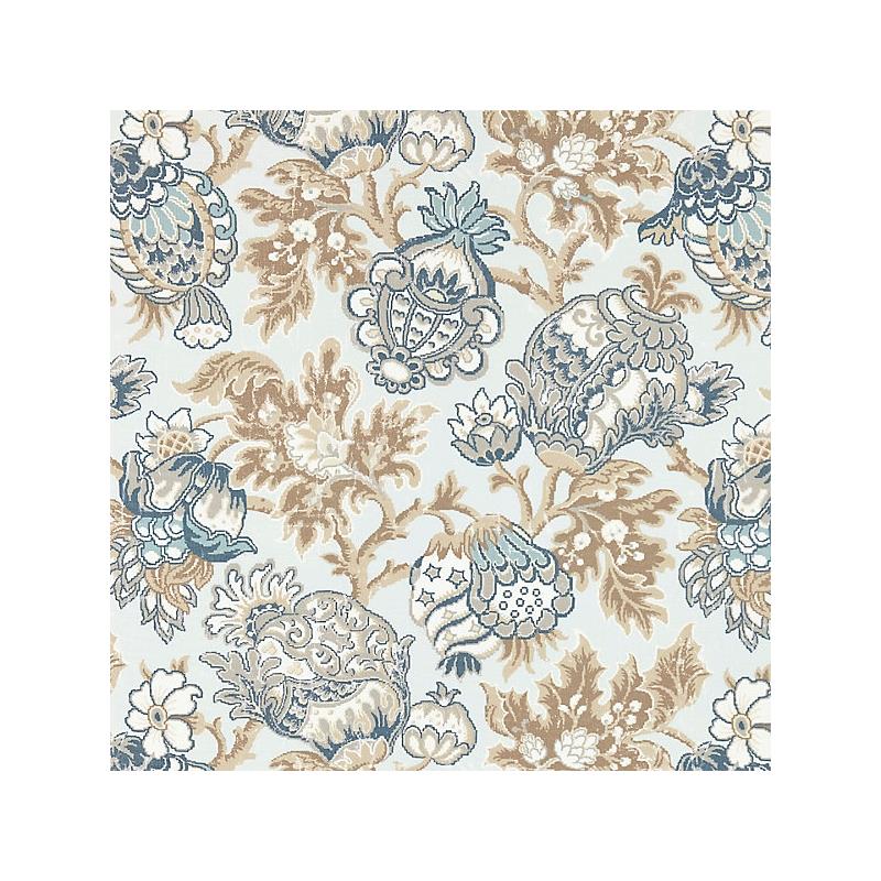 Sample 16593-002 Canterbury Linen Print, Sky - Scalamandre Fabric (SC 000216593)