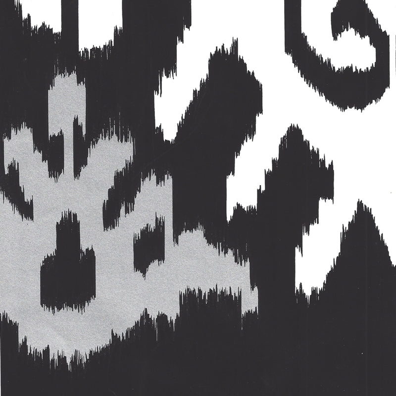 Sample 302830W-19WP Kazak, Black Metallic Silver by Quadrille Wallpaper