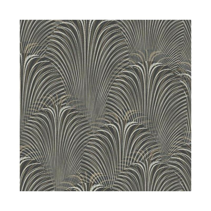 Sample - OL2768 Journey, Deco Fountain color Black, Traditional by Candice Olson Wallpaper