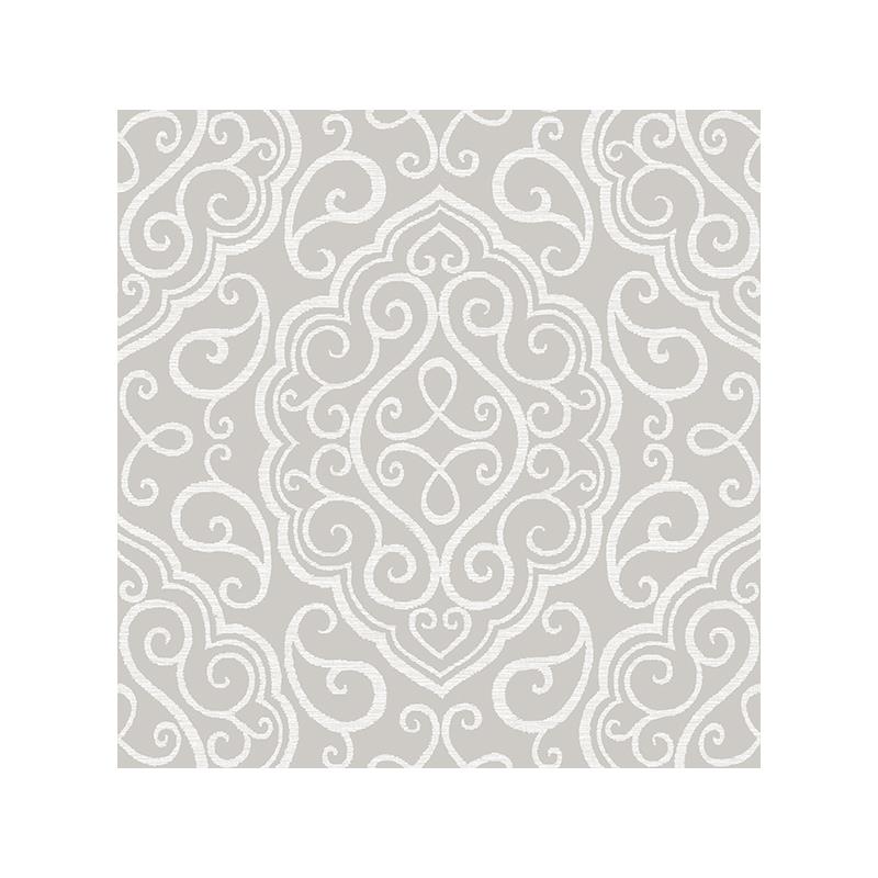 Sample 2716-23816 Heavenly Taupe Damask Wallpaper