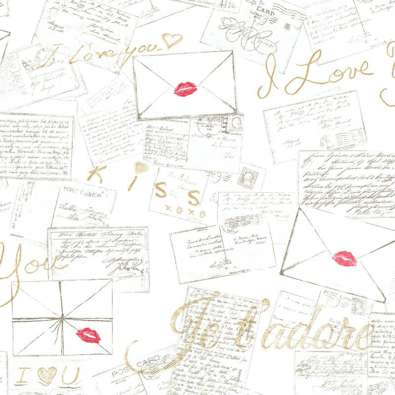 Find HC80605 Mod Chic P.S. I Love You by Wallquest Wallpaper
