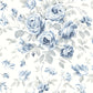 Sample 4072-70025 Delphine, Manon Blue Rose Stitch Wallpaper by Chesapeake