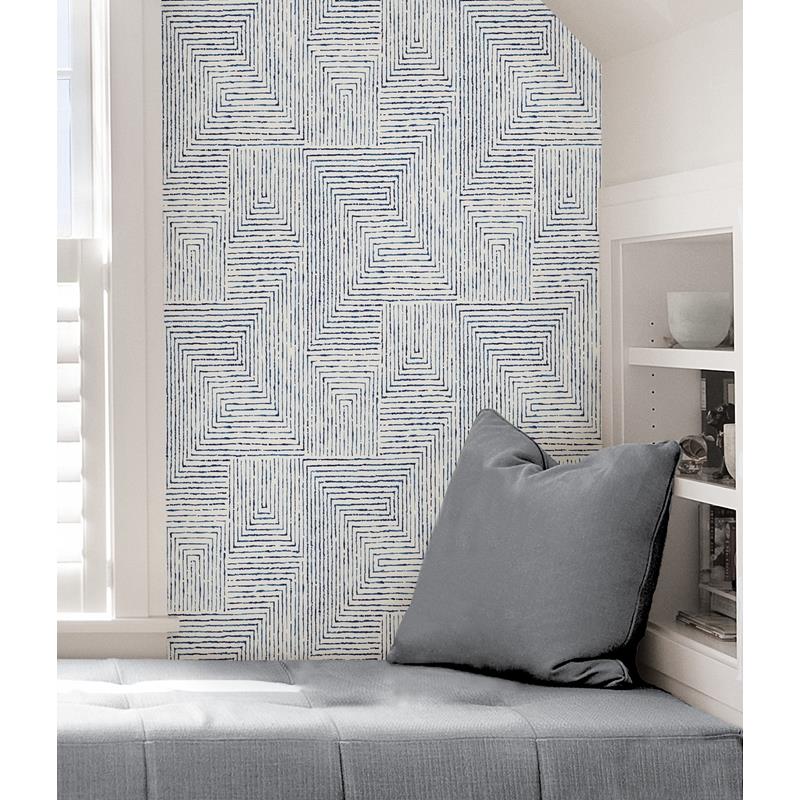 SLS3974 Scott Living Blue Ink Peel &amp; Stick Wallpaper by NuWallpaper5