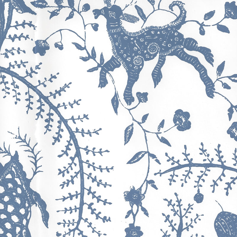 Buy 608-210 Cirebon French Blue on White by Quadrille Wallpaper