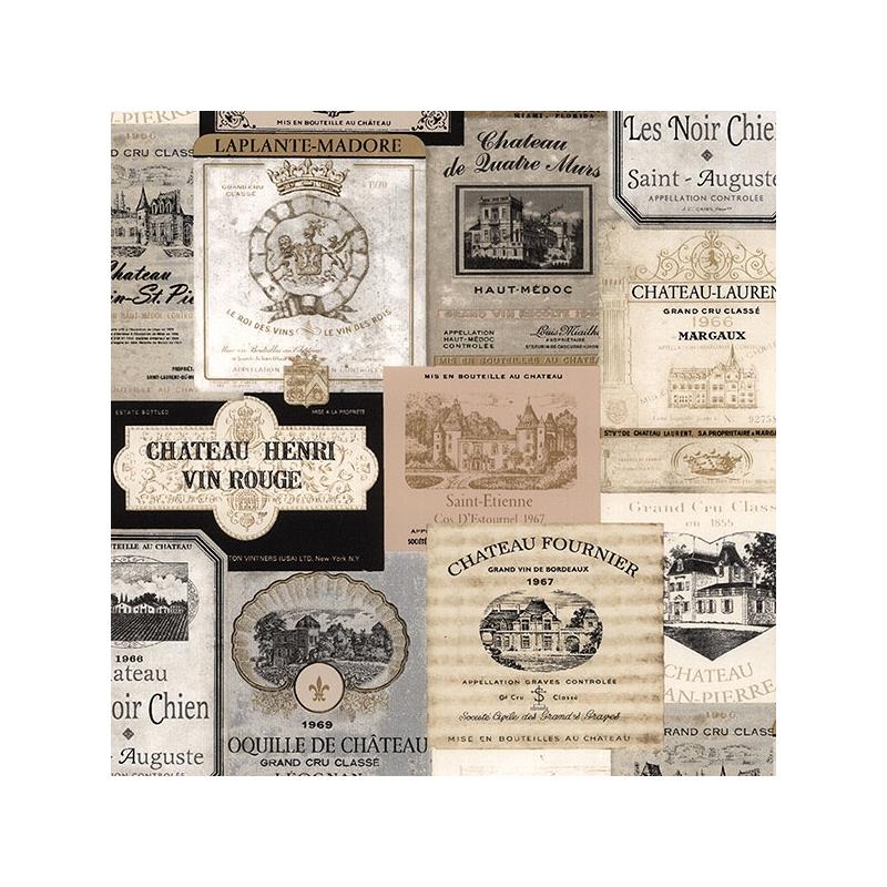 Sample KK26753 Creative Kitchens Wine Labels  Norwall Wallpaper