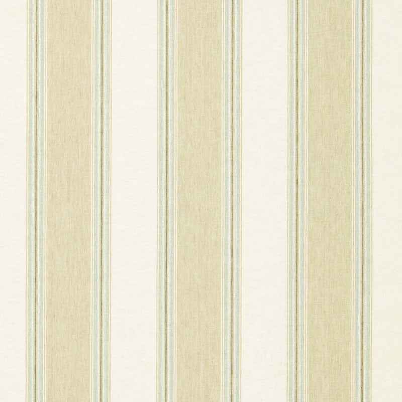 Looking 66080 Savannah Linen Stripe Sesame by Schumacher Fabric