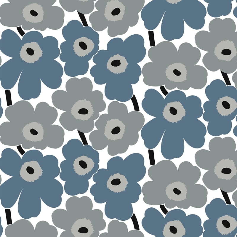 MKS4493 Marimekko Grey Pieni Unikko Peel &amp; Stick Wallpaper by NuWallpaper