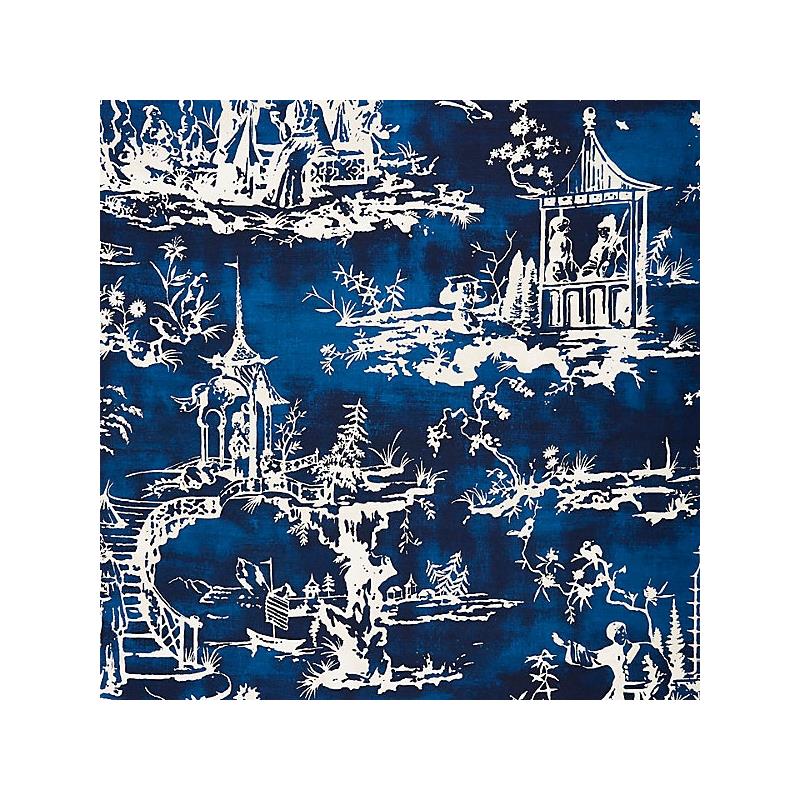 Sample 16561-003 Summer Palace, Indigo - Scalamandre Fabric (SC 000316561)