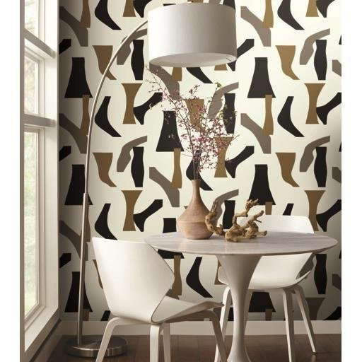 Order Psw1059Rl Geometrics Geometric Black Peel And Stick Wallpaper