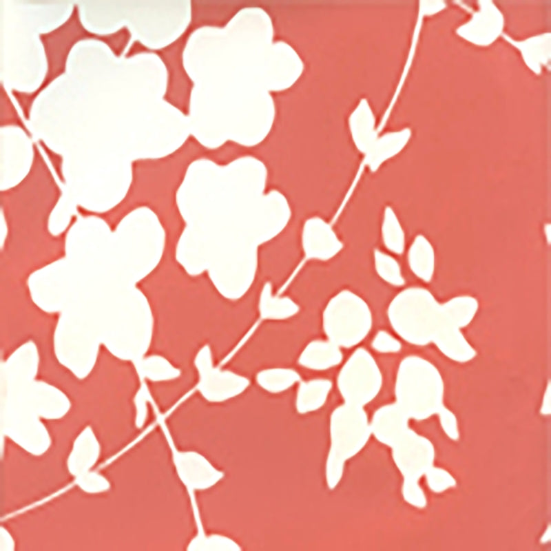 Sample 4101-02WP Lysette Reverse, New Shrimp on Almost White by Quadrille Wallpaper