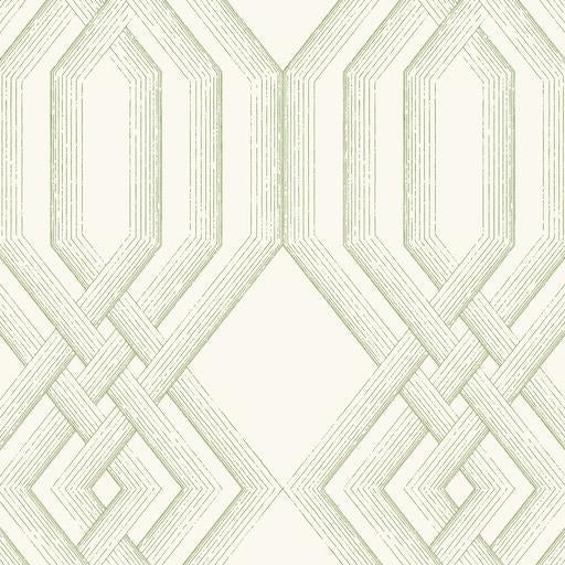 Order TL1913 Handpainted Traditionals Ettched Lattice Green York Wallpaper