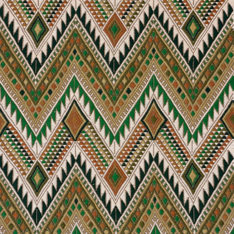 View 79243 Coyolate Hand Woven Brocade Green by Schumacher Fabric