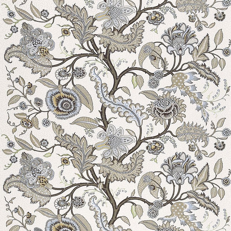 Purchase sample of 174813 Sinhala Linen Print, Stone by Schumacher Fabric