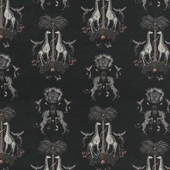 Buy F1490/01 Creatura Linen Charcoal Animal/Insect by Clarke And Clarke Fabric