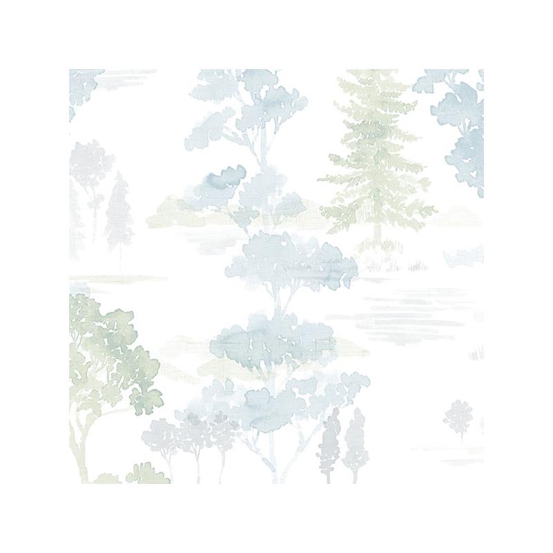 Sample FW36829 Fresh Watercolors, Blue Forest Wallpaper in Blues Greens by Norwall