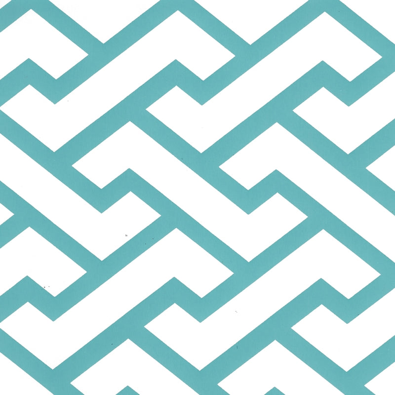 Acquire 6340-07WP Aga Turquoise On Almost White by Quadrille Wallpaper