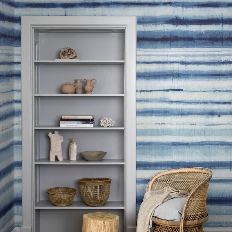 View 6886 habotai stripe indigo borastapeter wallpaper