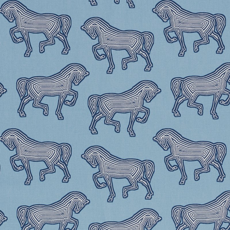 Purchase sample of 178011 Faubourg, Blue by Schumacher Fabric