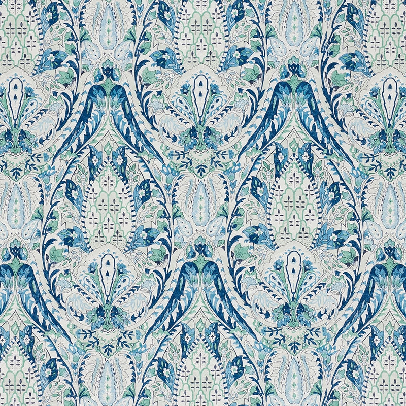 Purchase sample of 177671 Layla Paisley, Blue & Green by Schumacher Fabric