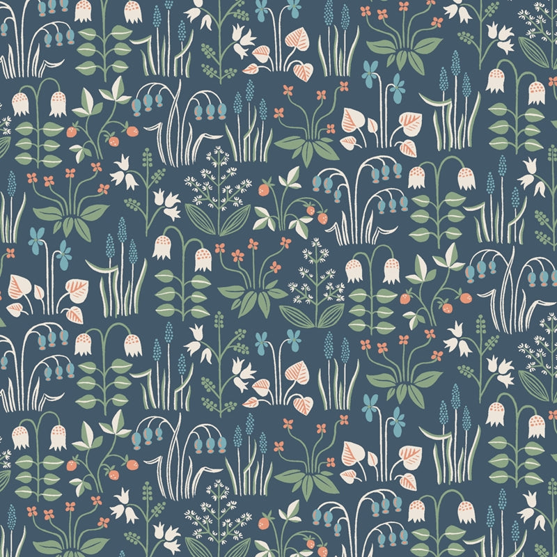 Sample 7215 Strawberry Field, Navy By Borastapeter Wallpaper